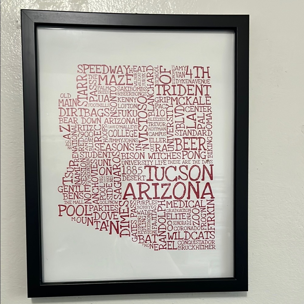Framed Arizona Typography Art